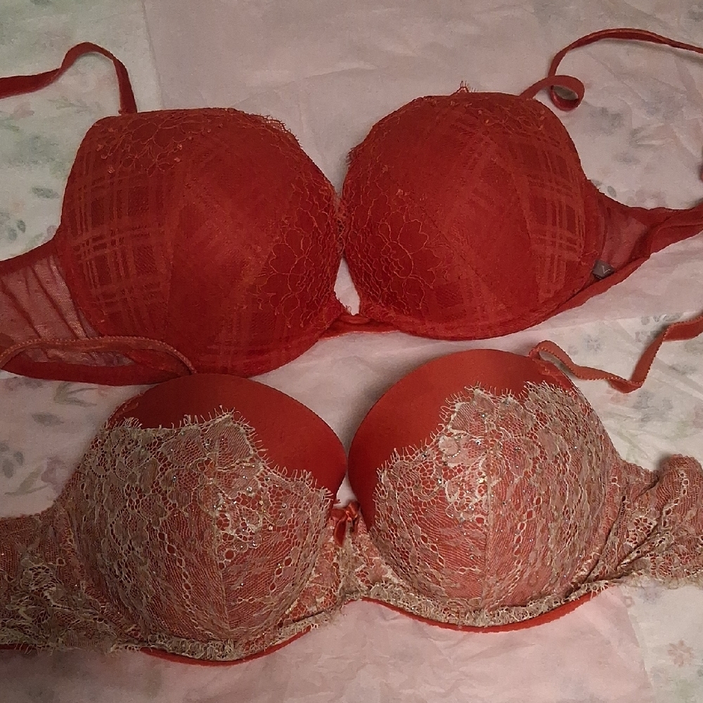 Victoria's Secret Red Lace Bra Duo